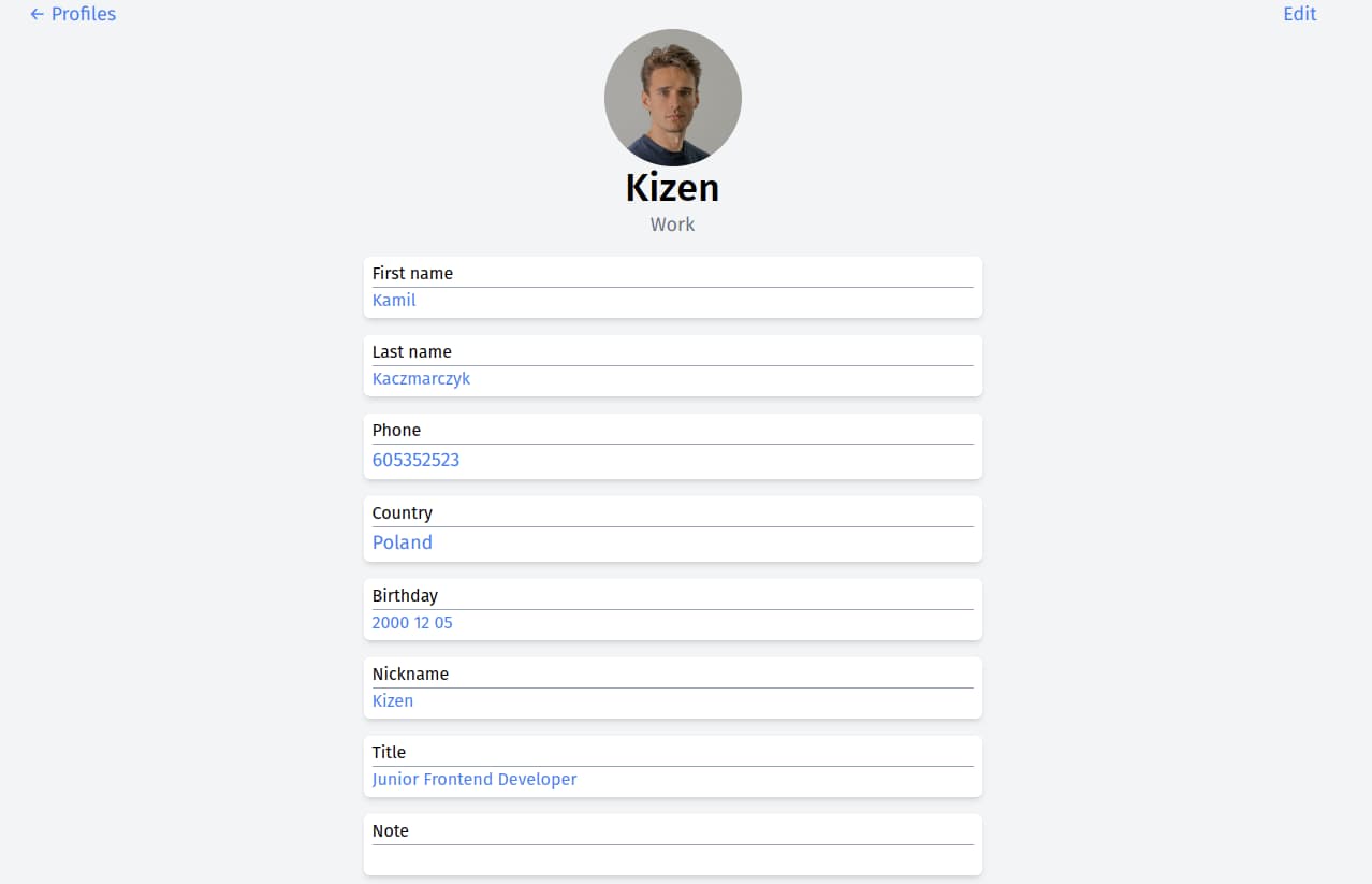 Image of website project
